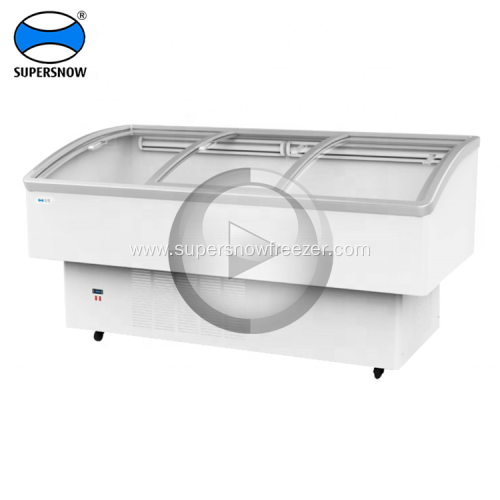 glass door freezer for supermarket and grocery store